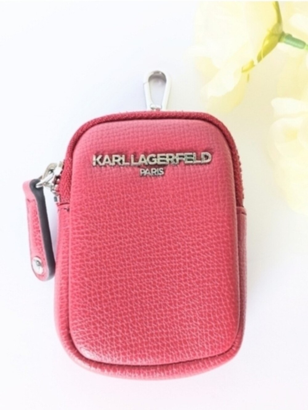 Karl Lagerfeld Cherry Red Mini Charm Coin Pouch NWOT